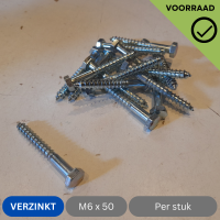 Houtdraadbout M6x50 - Per stuk