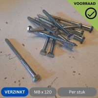 Houtdraadbout M8x120 - Per stuk