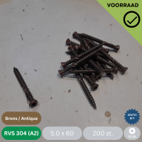 Vlonderschroef 5.0 x 60 - RVS 304 - Brons