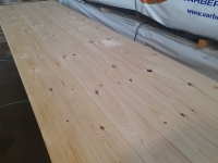 Grenen vloerdeel met velling - 2,1 x 14,7 x 390 cm