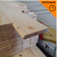 Grenen vloerdeel met velling - 2,1 x 14,7 x 390 cm